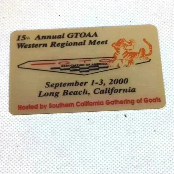 GTOAA Other - 15th Annual GTOAA Western Regional Meet metal plate 2000 Long Beach GTO PONTIAC